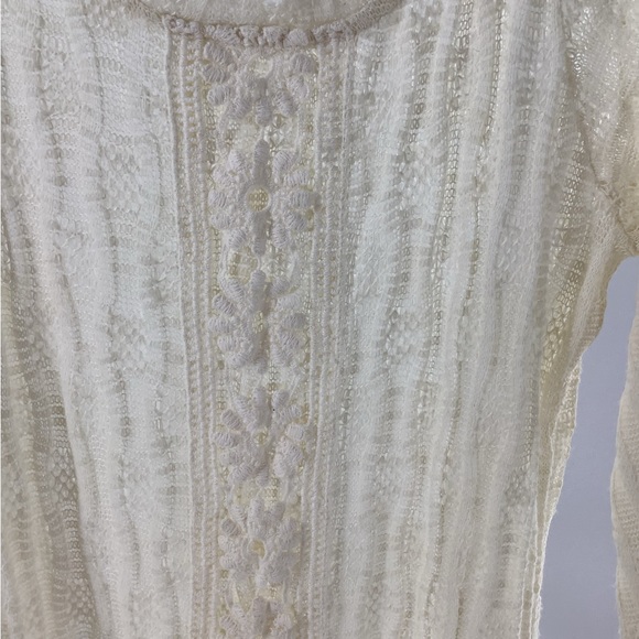 Paper Doll Dress  sheer size Small ,BoHo inspired ,form fit slight flared sleeve - Picture 5 of 11
